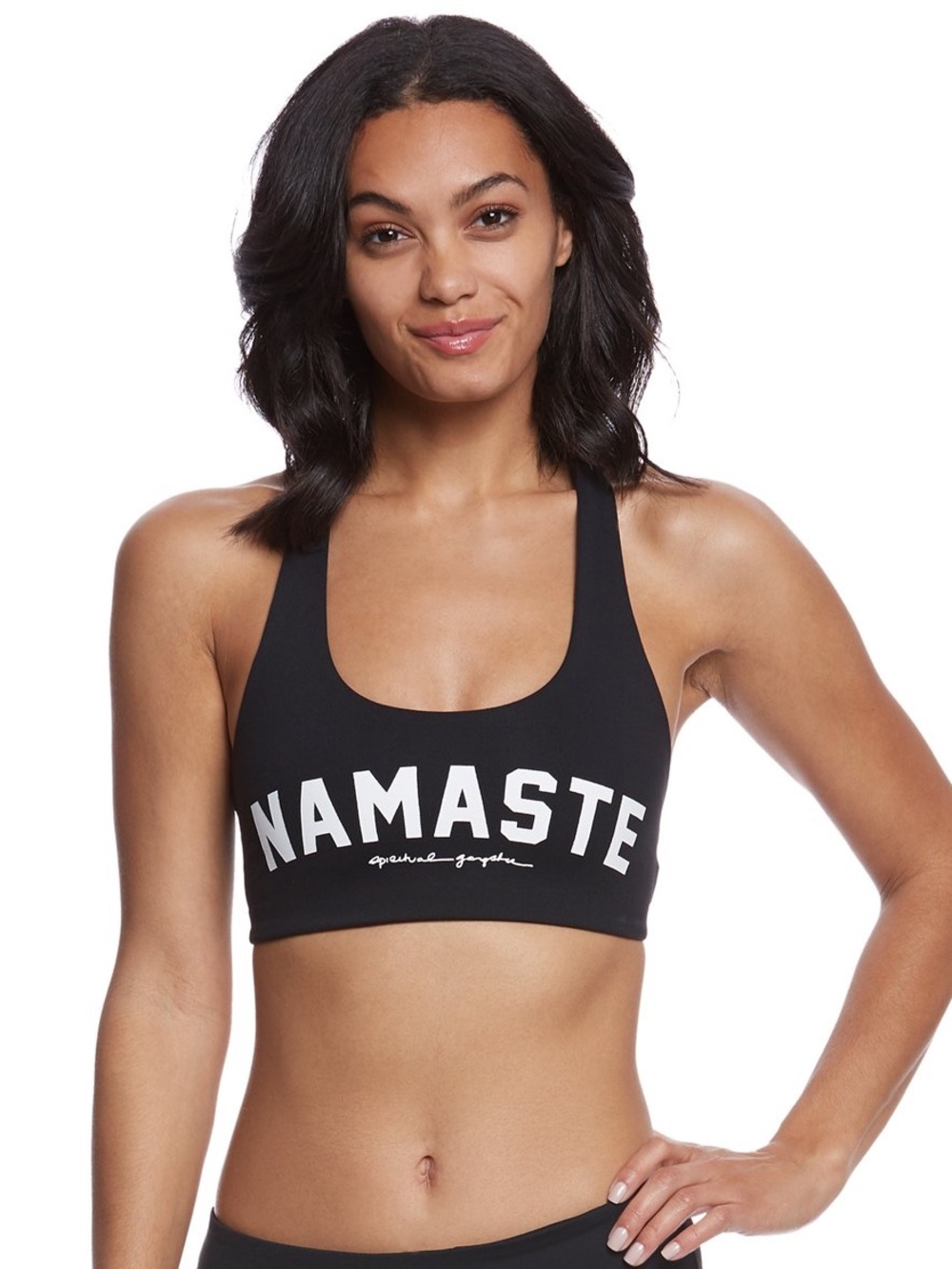 Spiritual Gangster Namaste Athletic Paradise Yoga Sports Bra - Gray